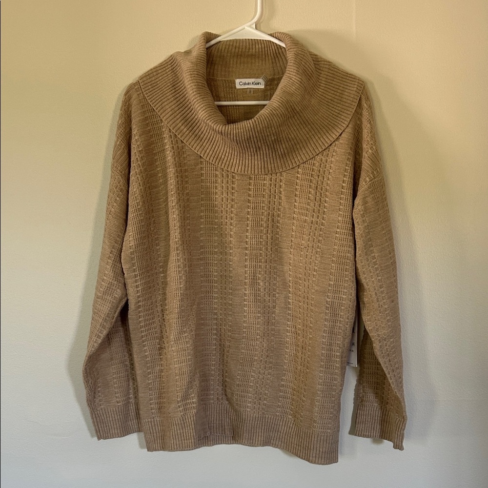 Calvin Klein Beige Cowl Neck Sweater